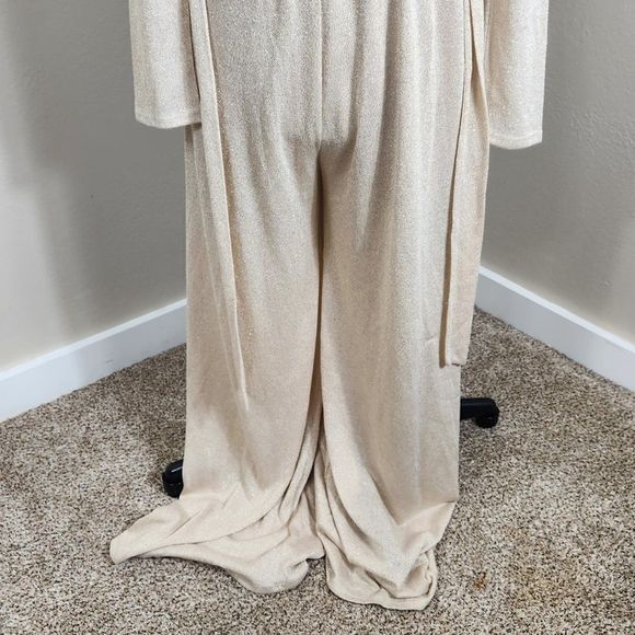 Rachel Pally Wide Leg Swtr Jumpsuit Rachel Pally Sweater Jumpsuit Gold Size L - Picture 4 of 16